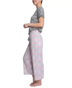 Muk Luks Solid Top & Printed Pants Pajama Set 6 Muk Luks Solid Top & Printed Pants Pajama Set -White Mark Shop 21515857 fpx