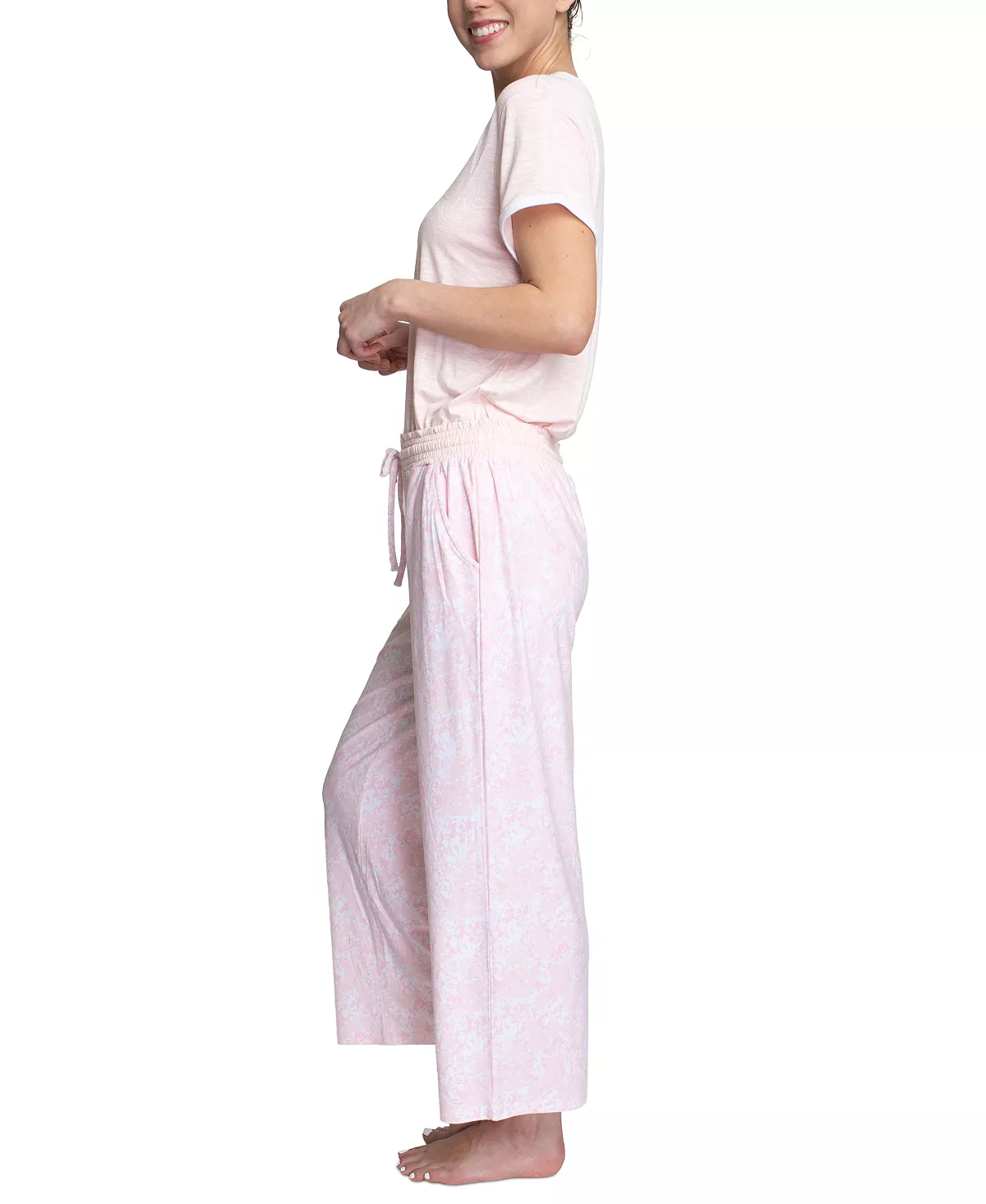 Muk Luks Women's Slub V-Neck & Wide-Leg Pajama Pants Set 6 Muk Luks Women's Slub V-Neck & Wide-Leg Pajama Pants Set - Image 6