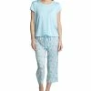 Muk Luks Women's Super Soft 2-Pc. T-Shirt & Capri Pajama Set