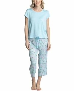 Muk Luks Women's Super Soft 2-Pc. T-Shirt & Capri Pajama Set