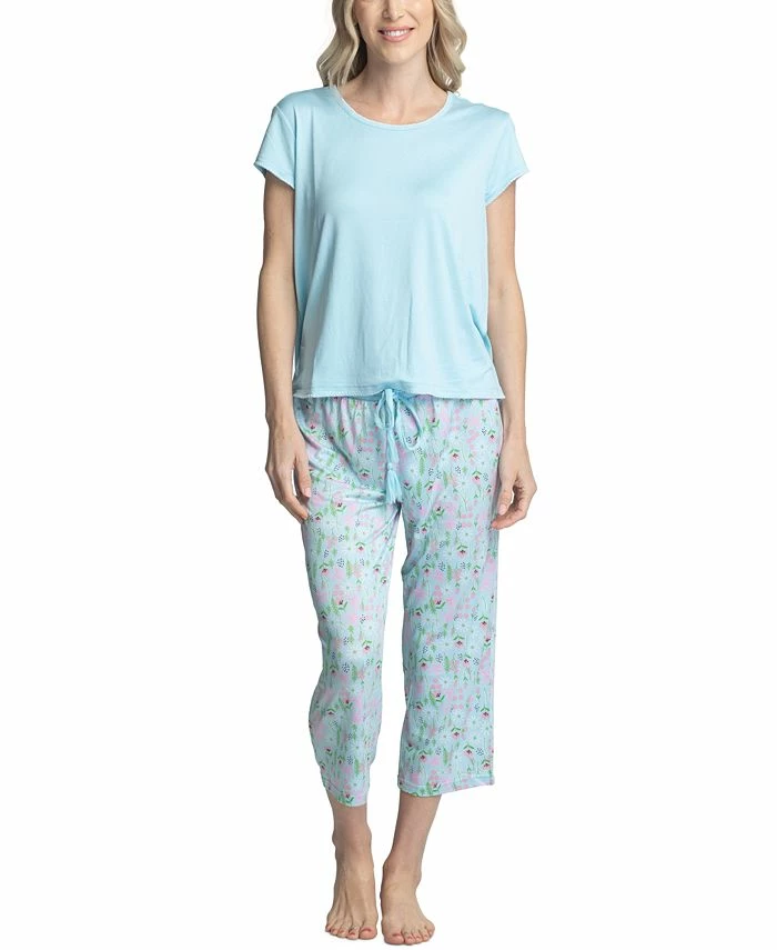 Muk Luks Women's Super Soft 2-Pc. T-Shirt & Capri Pajama Set 1 Muk Luks Women's Super Soft 2-Pc. T-Shirt & Capri Pajama Set