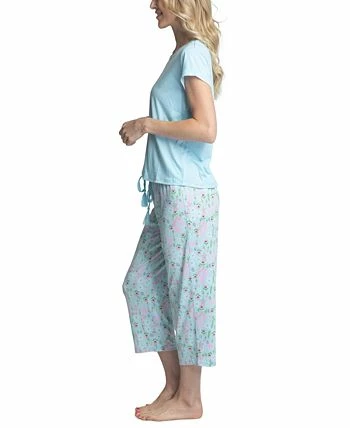 Muk Luks Women's Super Soft 2-Pc. T-Shirt & Capri Pajama Set 3 Muk Luks Women's Super Soft 2-Pc. T-Shirt & Capri Pajama Set - Image 3