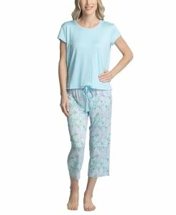 Muk Luks Women's Super Soft 2-Pc. T-Shirt & Capri Pajama Set 13 Muk Luks Women's Super Soft 2-Pc. T-Shirt & Capri Pajama Set -White Mark Shop 21534437 fpx