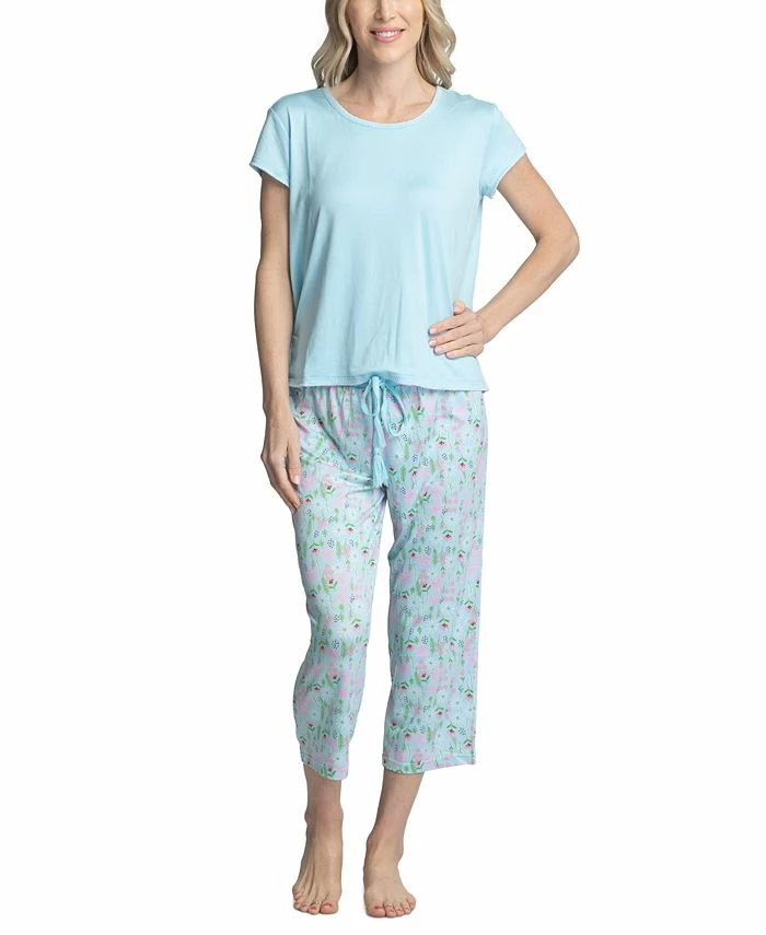Muk Luks Women's Super Soft 2-Pc. T-Shirt & Capri Pajama Set 4 Muk Luks Women's Super Soft 2-Pc. T-Shirt & Capri Pajama Set - Image 4