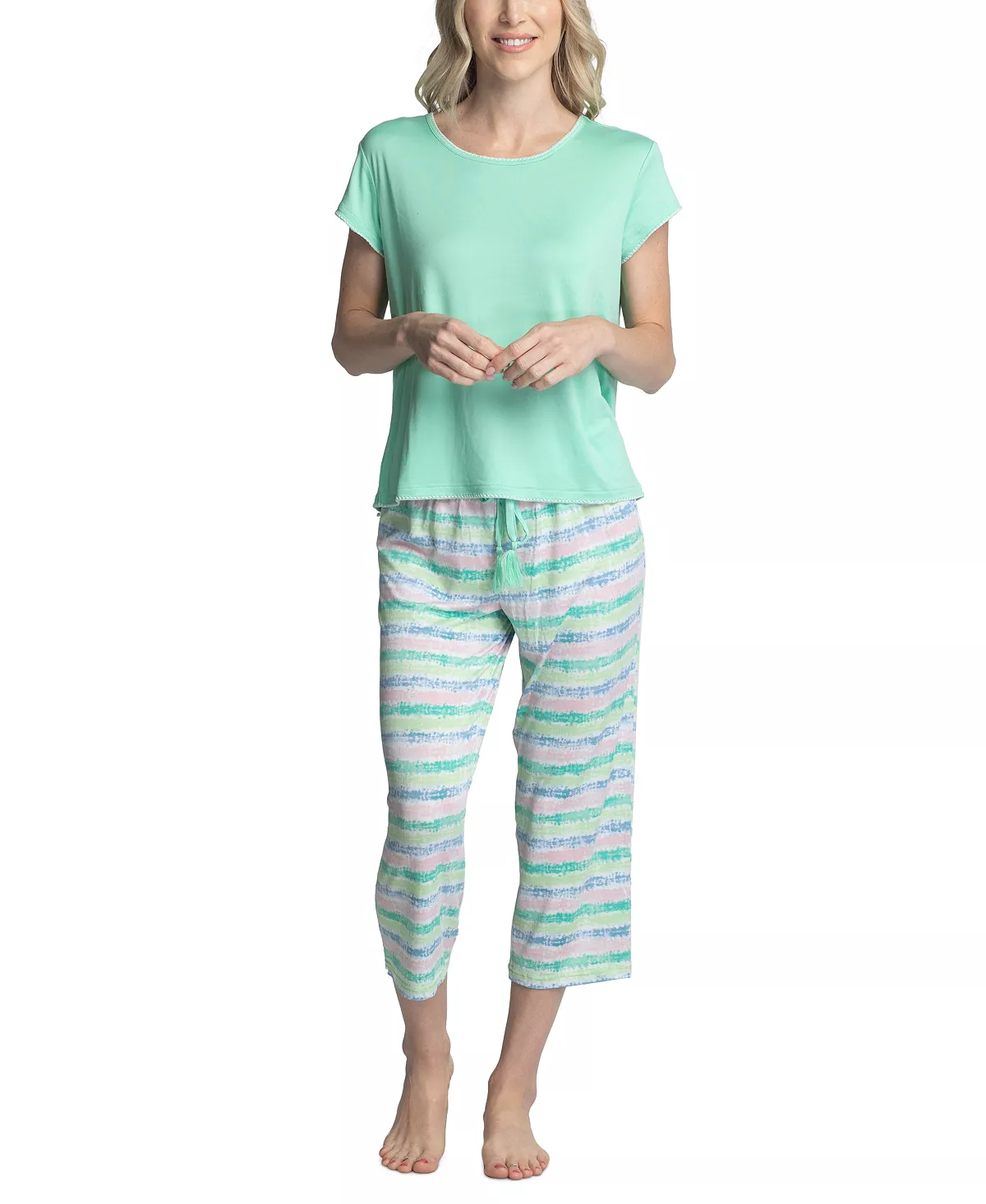 Muk Luks Women's Super Soft 2-Pc. T-Shirt & Capri Pajama Set 7 Muk Luks Women's Super Soft 2-Pc. T-Shirt & Capri Pajama Set - Image 7