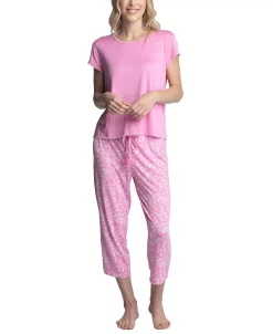 Muk Luks Women's Super Soft 2-Pc. T-Shirt & Capri Pajama Set 19 Muk Luks Women's Super Soft 2-Pc. T-Shirt & Capri Pajama Set -White Mark Shop 21534466 fpx