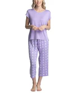 Muk Luks Women's Super Soft 2-Pc. T-Shirt & Capri Pajama Set 18 Muk Luks Women's Super Soft 2-Pc. T-Shirt & Capri Pajama Set -White Mark Shop 21534473 fpx