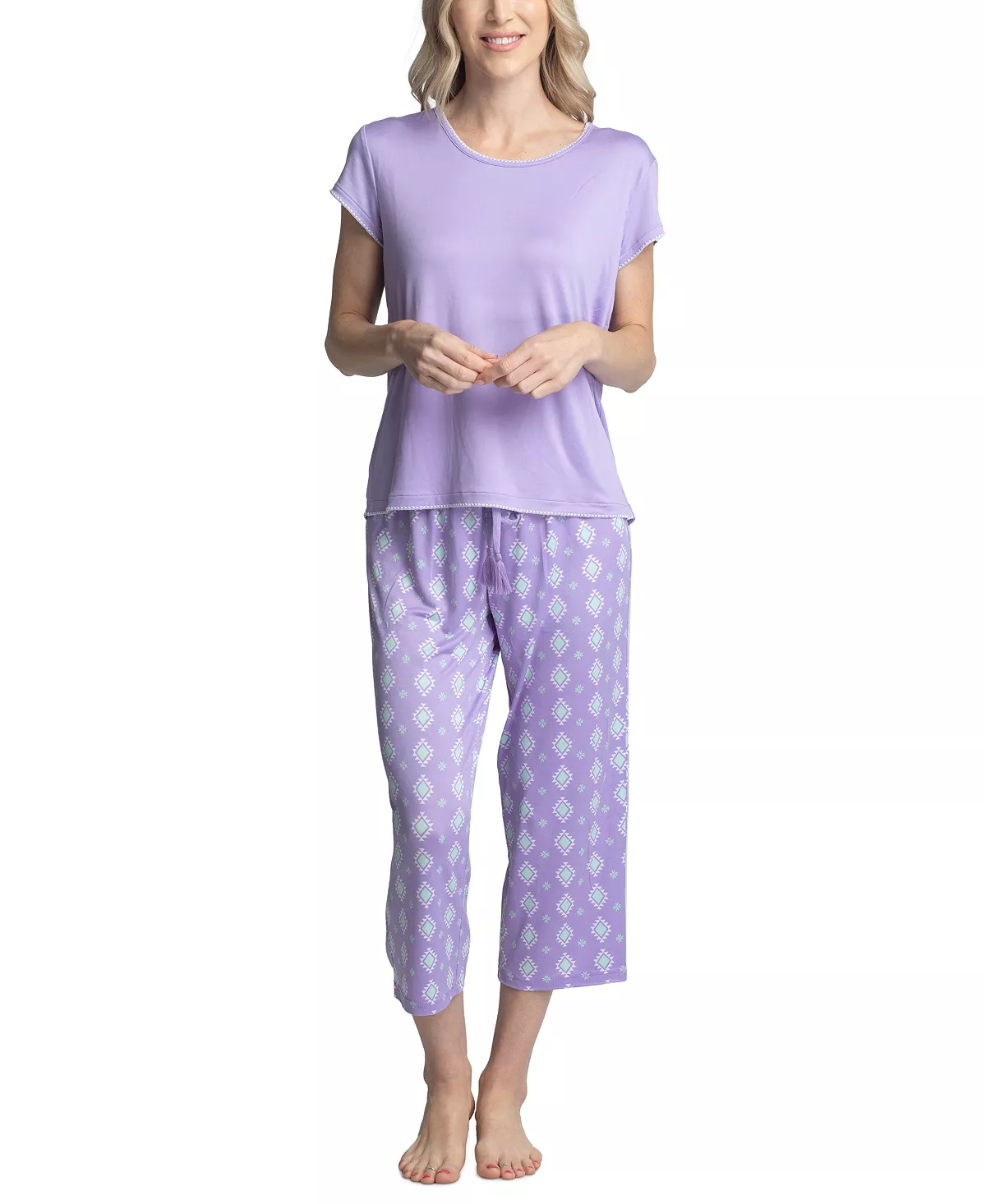 Muk Luks Women's Super Soft 2-Pc. T-Shirt & Capri Pajama Set 9 Muk Luks Women's Super Soft 2-Pc. T-Shirt & Capri Pajama Set - Image 9