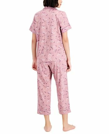 Charter Club Women's Notch-Collar & Cropped Pajama Pants Set 2 Charter Club Women's Notch-Collar & Cropped Pajama Pants Set - Image 2