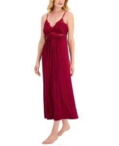 INC International Concepts Knit Lace Cup Long Nightgown Lingerie, Created For Macy's