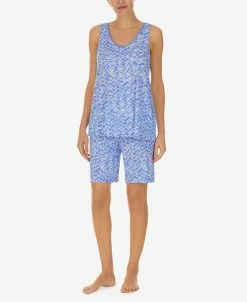 Ellen Tracy Women's Bermuda Sleeveless Pajama Set, 2 Piece