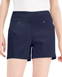 INC International Concepts Women's Mid-Rise Pull-On Shorts, Created For Macy's -White Mark Shop 21721329 fpx