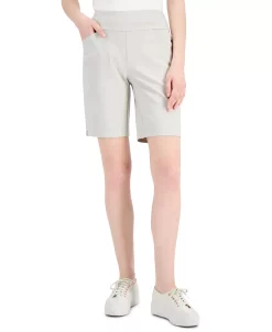 INC International Concepts Women's Mid Rise Pull-On Bermuda Shorts, Created For Macy's 10 INC International Concepts Women's Mid Rise Pull-On Bermuda Shorts, Created For Macy's -White Mark Shop 21721783 fpx
