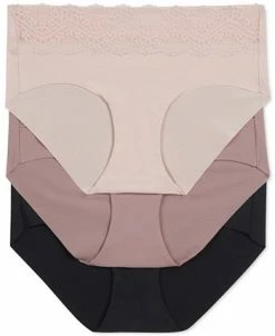 Alternative view of B.TEMPT'D Women's 3-Pk. B.bare Lace-Trim Hipster Underwear
