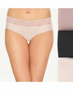 B.TEMPT'D Women's 3-Pk. B.bare Lace-Trim Hipster Underwear