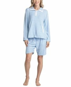 Hanes Women's 3-Pc. Tank, Long Sleeve T-Shirt & Bermuda Pajama Set -White Mark Shop 21729741 fpx