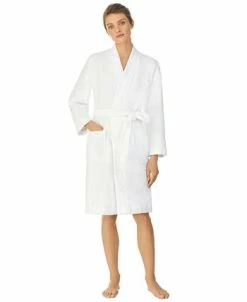 Lauren Ralph Lauren Greenwich Woven Terry Bath Robe -White Mark Shop 21732888 fpx