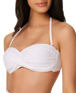 Bar III Twist Bandeau Bikini Top, Created For Macy's -White Mark Shop 21742423 fpx