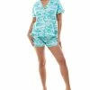 Roudelain Yummy Ruffle-Trim Notch Collar 2-Pc. Pajama Set