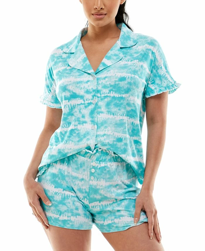 Roudelain Yummy Ruffle-Trim Notch Collar 2-Pc. Pajama Set 4 Roudelain Yummy Ruffle-Trim Notch Collar 2-Pc. Pajama Set - Image 4