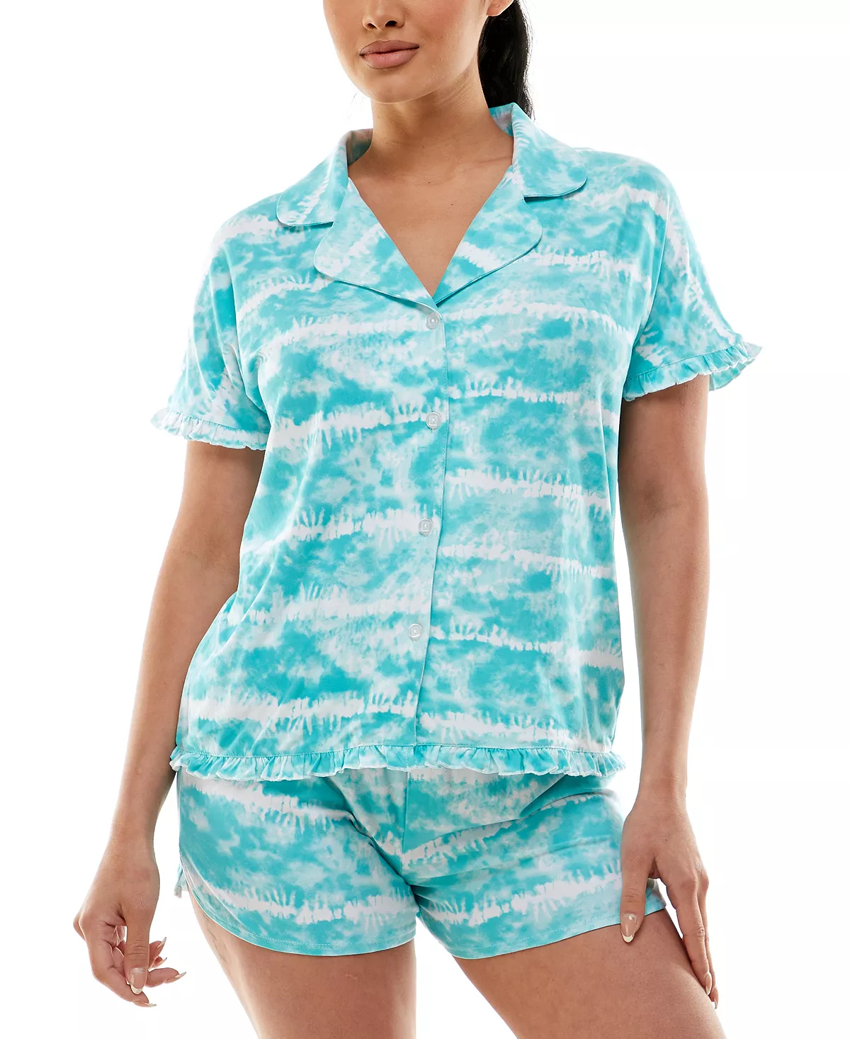Roudelain Yummy Ruffle-Trim Notch Collar 2-Pc. Pajama Set 9 Roudelain Yummy Ruffle-Trim Notch Collar 2-Pc. Pajama Set - Image 9