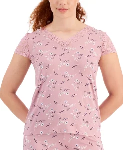 Charter Club Women's Printed Lace-Trim 2-Pc. Pajama Set, Created For Macy's 9 Charter Club Women's Printed Lace-Trim 2-Pc. Pajama Set, Created For Macy's -White Mark Shop 21750828 fpx
