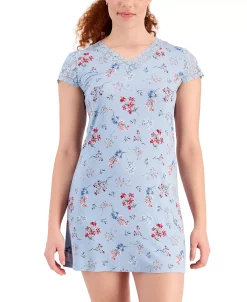 Charter Club Women's Lace-Trim Floral Chemise, Created For Macy's 7 Charter Club Women's Lace-Trim Floral Chemise, Created For Macy's -White Mark Shop 21750907 fpx