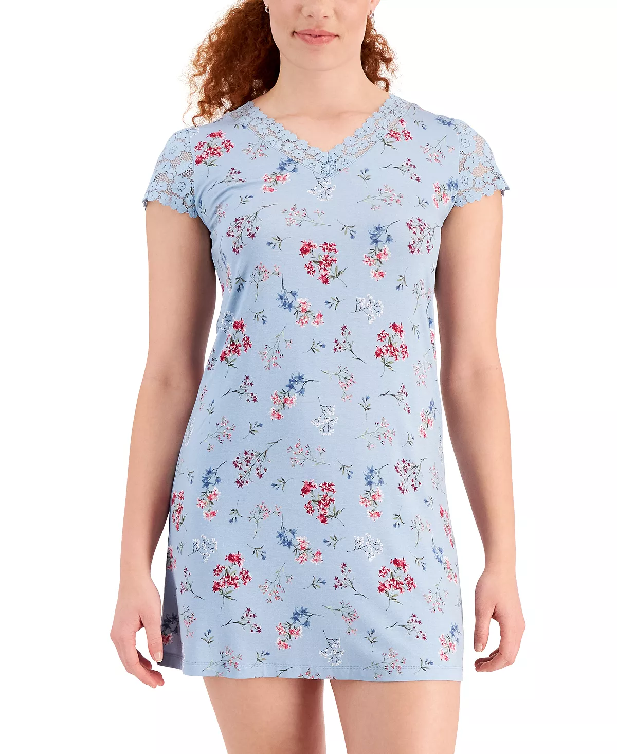 Charter Club Women's Lace-Trim Floral Chemise, Created For Macy's 3 Charter Club Women's Lace-Trim Floral Chemise, Created For Macy's - Image 3