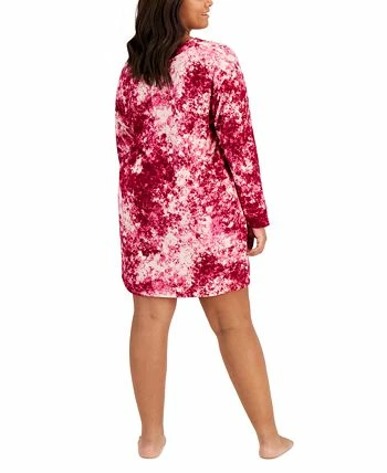 Jenni Plus Size Long Sleeve Printed Sleepshirt, Created For Macy's 2 Jenni Plus Size Long Sleeve Printed Sleepshirt, Created For Macy's - Image 2