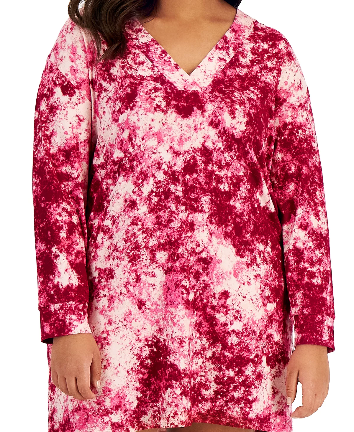 Jenni Plus Size Long Sleeve Printed Sleepshirt, Created For Macy's 3 Jenni Plus Size Long Sleeve Printed Sleepshirt, Created For Macy's - Image 3