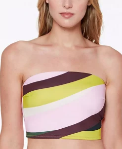 Sanctuary Float On Printed Cropped Bandeau Bikini Top -White Mark Shop 21760907 fpx