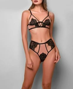 Hauty ICollection Women's Lara 2 Piece Bralete And High Waist Panty Set