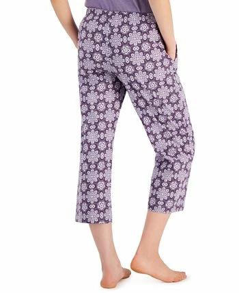 Charter Club Women's Printed Cotton Capri Pajama Pants, Created For Macy's 2 Charter Club Women's Printed Cotton Capri Pajama Pants, Created For Macy's - Image 2