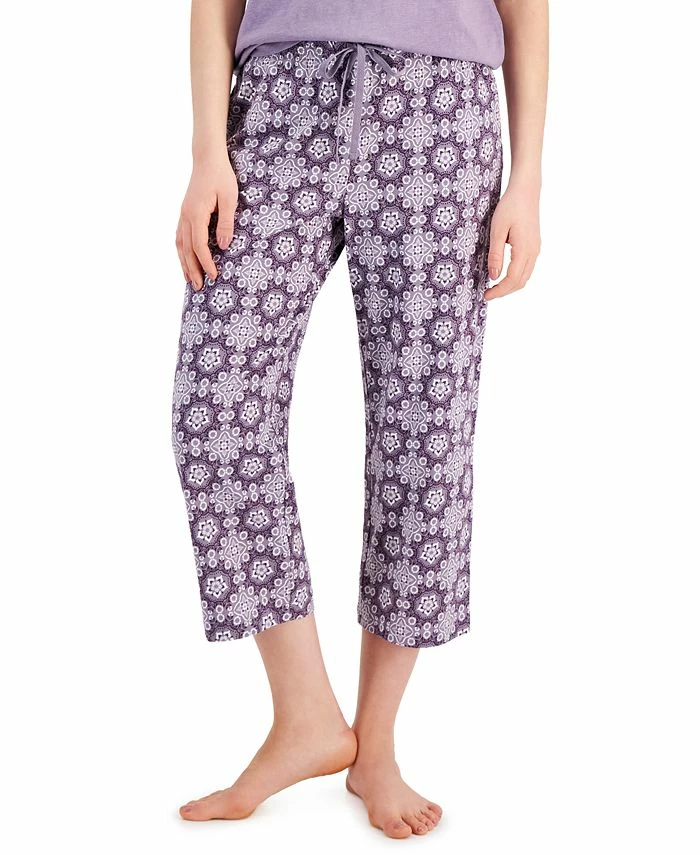 Charter Club Women's Printed Cotton Capri Pajama Pants, Created For Macy's 1 Charter Club Women's Printed Cotton Capri Pajama Pants, Created For Macy's