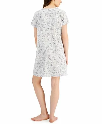 Charter Club Women's Short Sleeve Cotton Essentials Chemise Nightgown, Created For Macy's 2 Charter Club Women's Short Sleeve Cotton Essentials Chemise Nightgown, Created For Macy's - Image 2