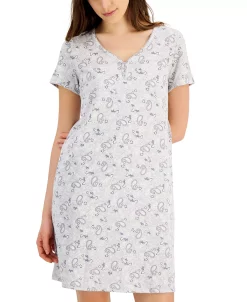 Charter Club Women's Short Sleeve Cotton Essentials Chemise Nightgown, Created For Macy's 8 Charter Club Women's Short Sleeve Cotton Essentials Chemise Nightgown, Created For Macy's -White Mark Shop 21775053 fpx