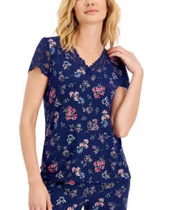Charter Club Women's Printed Lace-Trim 2-Pc. Pajama Set, Created For Macy's 11 Charter Club Women's Printed Lace-Trim 2-Pc. Pajama Set, Created For Macy's -White Mark Shop 21878350 fpx