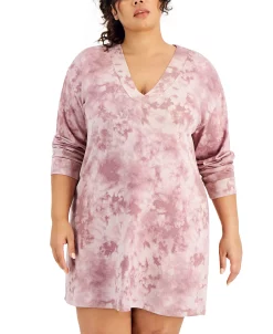 Jenni Plus Size Long Sleeve Printed Sleepshirt, Created For Macy's 10 Jenni Plus Size Long Sleeve Printed Sleepshirt, Created For Macy's -White Mark Shop 21878411 fpx