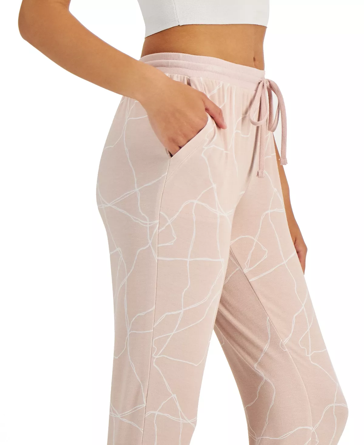 Alfani Women's Printed French Terry Jogger Pants, Created For Macy's 4 Alfani Women's Printed French Terry Jogger Pants, Created For Macy's - Image 4