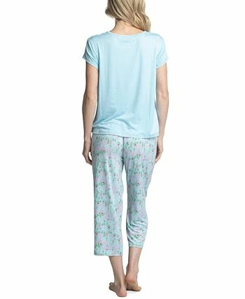 Muk Luks Women's Plus Size Short Sleeve & Capri Pant Pajama Set 2 Muk Luks Women's Plus Size Short Sleeve & Capri Pant Pajama Set - Image 2
