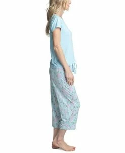Muk Luks Women's Plus Size Short Sleeve & Capri Pant Pajama Set 12 Muk Luks Women's Plus Size Short Sleeve & Capri Pant Pajama Set -White Mark Shop 21900388 fpx