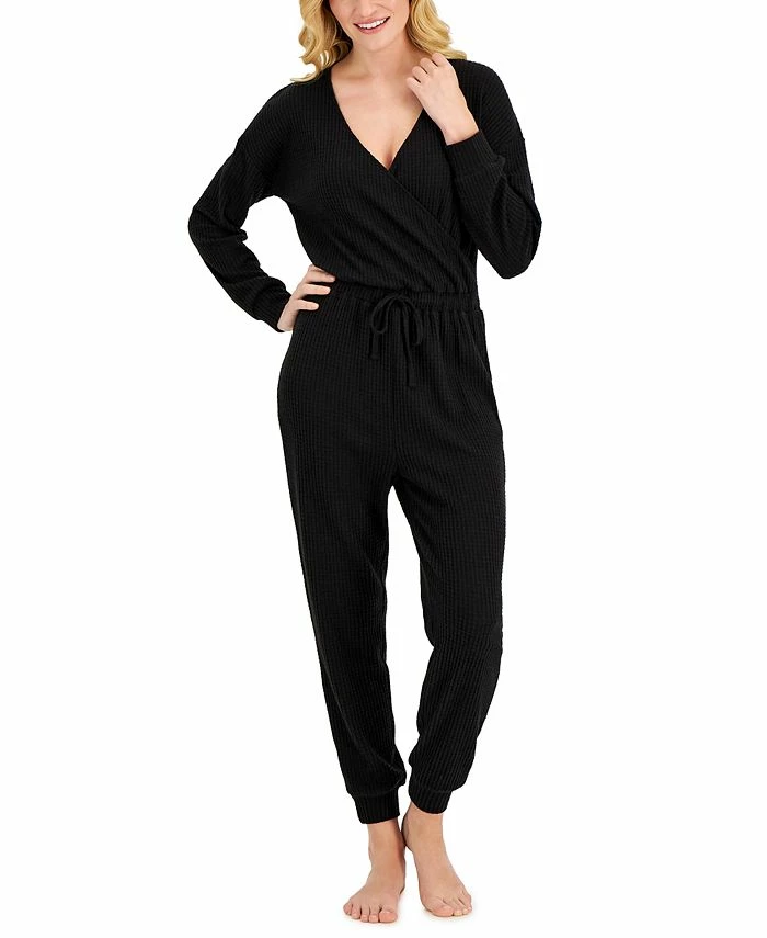 Alfani Women's Long Sleeve Tie Waist Sleep Jumpsuit, Created For Macy's 1 Alfani Women's Long Sleeve Tie Waist Sleep Jumpsuit, Created For Macy's