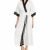 INC International Concepts Women's Lace Trim Long Wrap Robe, Created For Macy's