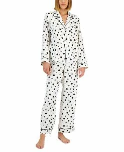 INC International Concepts Satin Notch Collar Pajama Set, Created For Macy's