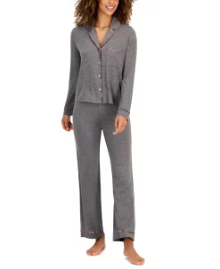 Jenni Women's Notch-Collar Pajama Set, Created For Macy's 8 Jenni Women's Notch-Collar Pajama Set, Created For Macy's -White Mark Shop 21969306 fpx