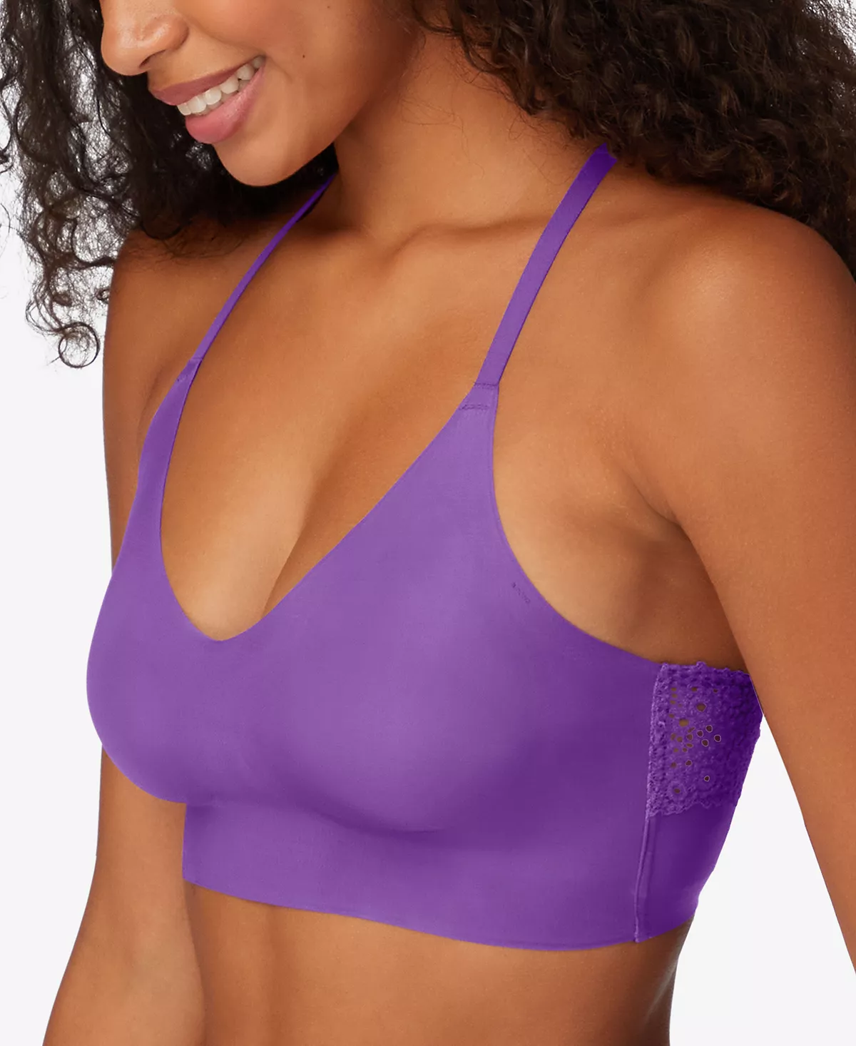 Maidenform Pure Comfort® V-Neck Lace-Racerback Bralette DM7679 3 Maidenform Pure Comfort® V-Neck Lace-Racerback Bralette DM7679 - Image 3