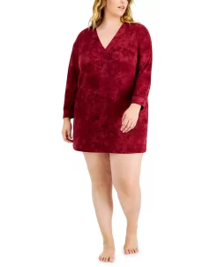 Jenni Plus Size Long Sleeve Printed Sleepshirt, Created For Macy's 9 Jenni Plus Size Long Sleeve Printed Sleepshirt, Created For Macy's -White Mark Shop 22038755 fpx