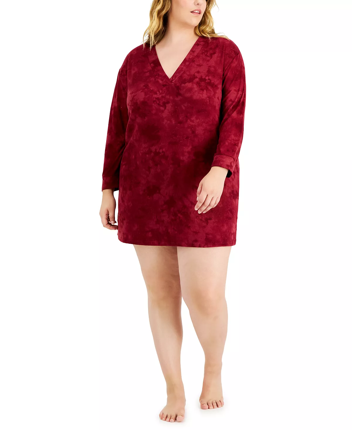 Jenni Plus Size Long Sleeve Printed Sleepshirt, Created For Macy's 4 Jenni Plus Size Long Sleeve Printed Sleepshirt, Created For Macy's - Image 4