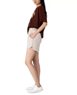 Black Tape Women's Ruffled Pull-On Shorts 6 Black Tape Women's Ruffled Pull-On Shorts -White Mark Shop 22042523 fpx