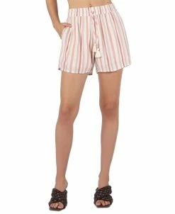 White Mark Shop 24 Black Tape Women's Striped High Rise Shorts